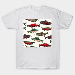 Pacific Salmon Pattern T-Shirt